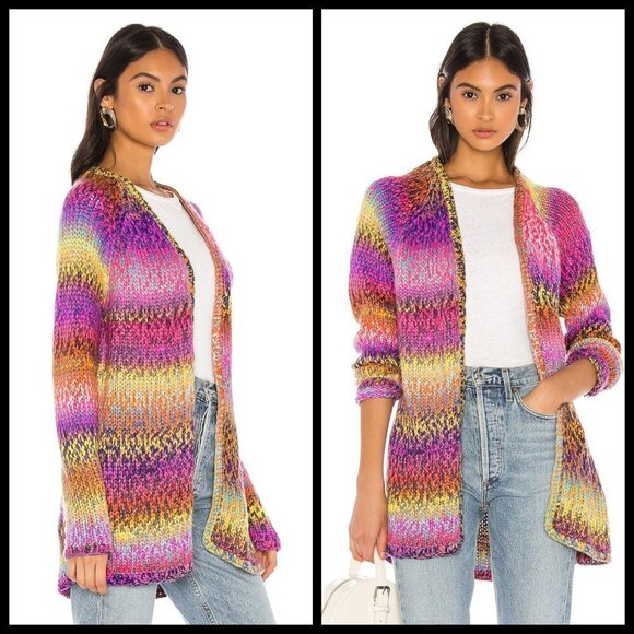 💕WILDFOX💕 Aspen Cardigan ~ Multi Colored Rainbow - Picture 5 of 16